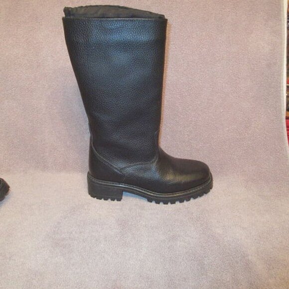 L.L. Bean Women’s Tall Leather Waterproof Boots Size 8 Wool Lined Insulated Lug - Picture 4 of 12